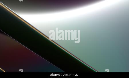 Sfondo di un'immagine di rendering 3D elegante e moderna con una curva semplice e dinamica sulla piastra metallica color arcobaleno. Illustrazione 3d di alta qualità Foto Stock