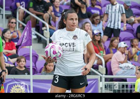 Orlando, Florida, USA, 4 agosto 2023, il difensore dei Washington Spirit Kylie Strom #3 all'Exploria Stadium. (Foto di: Marty Jean-Louis) Foto Stock