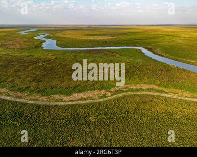 Vista aerea degli Esteros del Ibera, un'enorme palude e paradiso per gli amanti della natura e degli uccelli in Argentina, Sud America Foto Stock