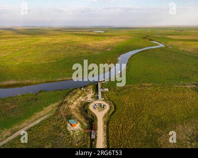 Vista aerea degli Esteros del Ibera, un'enorme palude e paradiso per gli amanti della natura e degli uccelli in Argentina, Sud America Foto Stock