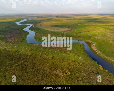 Vista aerea degli Esteros del Ibera, un'enorme palude e paradiso per gli amanti della natura e degli uccelli in Argentina, Sud America Foto Stock