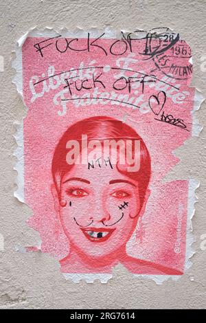Street Art nel quartiere le Panier di Marsiglia, Francia Foto Stock