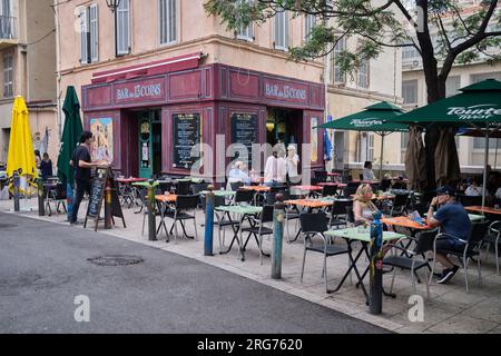 Bar des 13 Coins nel distretto le Panier di Marsiglia, Francia Foto Stock