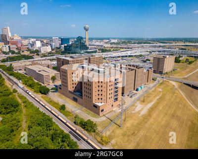 Foto aerea struttura di detenzione della North Tower, Dallas, Texas Jail Prison Foto Stock