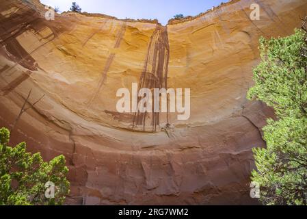 L'anfiteatro Ghost Ranch di sera Foto Stock