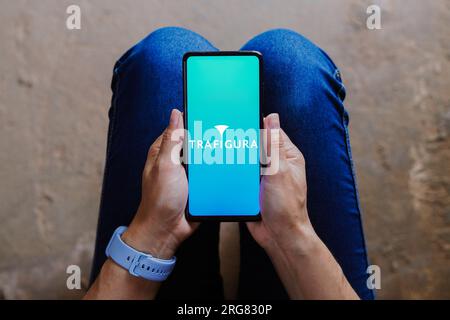 Brasile. 7 agosto 2023. In questa immagine, il logo Trafigura visualizzato su uno smartphone. Credito: SOPA Images Limited/Alamy Live News Foto Stock