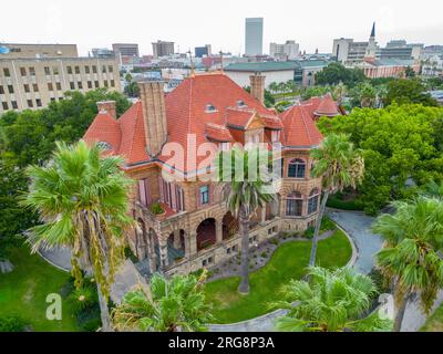 Galveston, Texas, USA - 23 luglio 2023: Foto aerea Open Gates Conference Center Galveston Texas Foto Stock