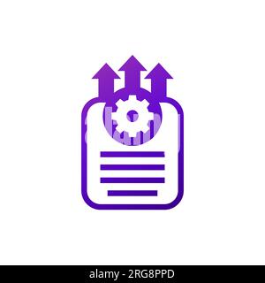 icona esporta dati tecnici in bianco Illustrazione Vettoriale