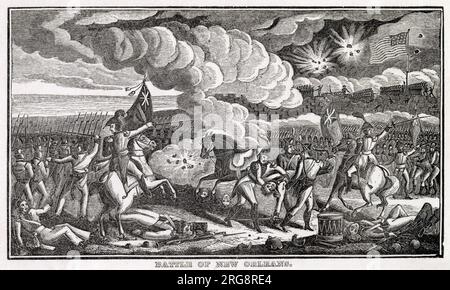 Gli inglesi furono sconfitti a New Orleans (dopo la conclusione della pace) durante la guerra anglo-americana del 1812 Foto Stock