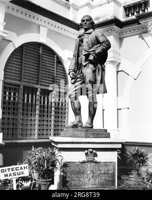 FRANCESCO LIGHT Colonial Administrator - statua al di fuori della Chiesa di San Giorgio il Martire, Georgetown, Penang Foto Stock