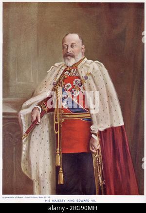 Edoardo VII (1841 - 1910), re britannico nella sua veste di incoronazione. Foto Stock