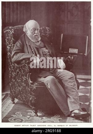 Robert Gascoyne-Cecil, 3rd marchese di Salisbury (1830 - 1903), statista britannico e politico conservatore che ha servito come primo ministro. Foto Stock
