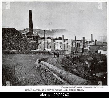 Vista esterna dell'Hafod Copper and Silver Works e del Copper Mill a Swansea, Galles. Foto Stock