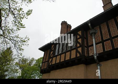 Paesaggio architettonico del castello di Schloss Ceclienhof a Potsdam, Brandeburgo, Germania Foto Stock