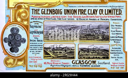 Glenboig Union Fire Clay Co., Glasgow - souvenir industriale scozzese 1905. Foto Stock