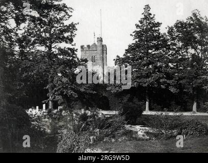 Sito dell'altare maggiore, il presunto sito della morte del re Harold II nella battaglia di Hastings nel 1066 - Battle Abbey, Battle, Sussex. Foto Stock