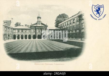 Front Court - Emmanuel College, Cambridge University, Cambridge, Cambridgeshire, Inghilterra. Foto Stock