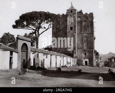 Fotografia d'epoca del 19th° secolo: Castello della Zisa, Castello di Ziza, Palermo, Sicilia, Italia Foto Stock