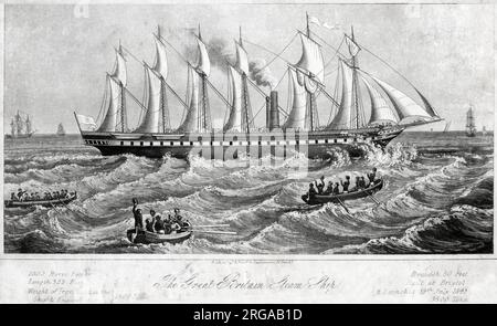 Isambard Kingdom Brunel's Great Britain Steamship, lanciato il 19 luglio 1843 Foto Stock