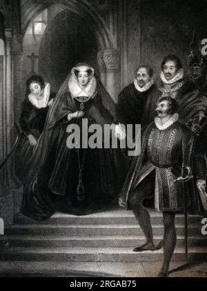 Maria Regina di Scozia - in esecuzione il 8 febbraio 1587 Foto Stock