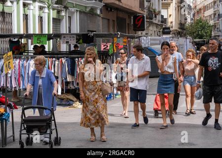 © Jeff Moore Russafa, Valencia. Chiesa di San Valero de Ruzafa (Valencia) mercato di ruzafa valencia Foto Stock