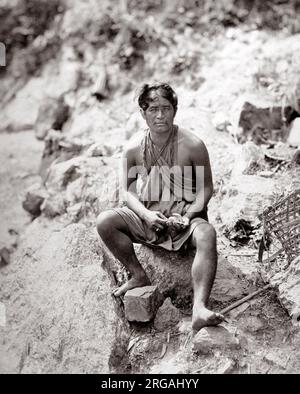 C. 1860s India - Lepcha o Rongkup l uomo dal Sikkim Nepal Bhutan. Samuel Bourne. Foto Stock