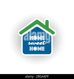 Home, Sweet Home Typography, Green e Blue Illustrazione Vettoriale
