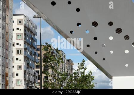 La Sailing Tower, Aarhus docklands, Danimarca. Foto Stock