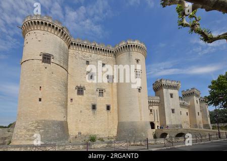 Storica Château du roi René costruita nel XV secolo a Tarascon, Bouches-du-Rhône, Provenza, Francia Foto Stock