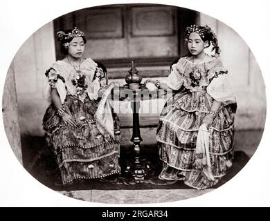 1860s a sud est asiatico - Siam Thailandia, mogli del re Mongkut Foto Stock