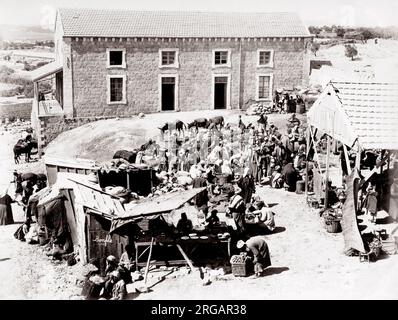 C.1890 Medio Oriente terra santa israele palestina - strada del mercato di Jaffa. Foto Stock