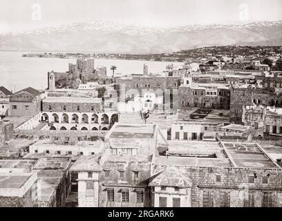 1880 - Vista di Beirut Libano Foto Stock