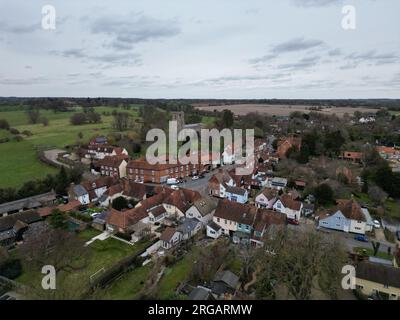 Hatfield Broad Oak Village Essex UK Drone, aereo, in primavera Foto Stock