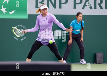 Varsavia, Polonia. 25 luglio 2023. Aliaksandra Sasnovich vista in azione durante il primo round match BNP Paribas Warsaw Open - WTA 250 tra Aliaksandra Sasnovich (Bielorussia) e Karolina Muchova (Repubblica Ceca) a Varsavia.punteggio finale; Aliaksandra Sasnovich 1:2 (6:4, 6:7, 3:6) Karolina Muchova (foto di Mikolaj Barbanell/SOPA Images/Sipa USA) credito: SIPA USA Foto Stock