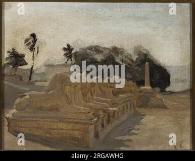 Sphinx Alley, tempio di Amon-Re a Karnak. Dal viaggio in Egitto 1903 di Jan Ciągliński Foto Stock