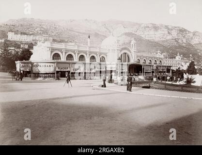 Fotografia d'epoca del XIX secolo: Cafe de Paris, Monte Carlo, Monaco. Foto Stock