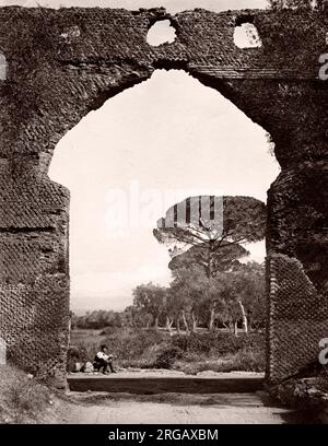 Foto d'annata tardo 19 ° secolo: Villa Adriana. Villa Adriana, Tivoli, Roma, Italia Foto Stock