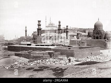 Vista del Cairo e della cittadella, Egitto c.1870's Foto Stock