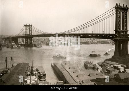 Nei primi anni del XX secolo vintage premere fotografia - Manhattan Bridge, New York 1920 Foto Stock