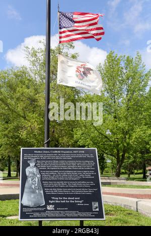 Mother Jones Monument nel Coalfield Rest Stop, Illinois Foto Stock