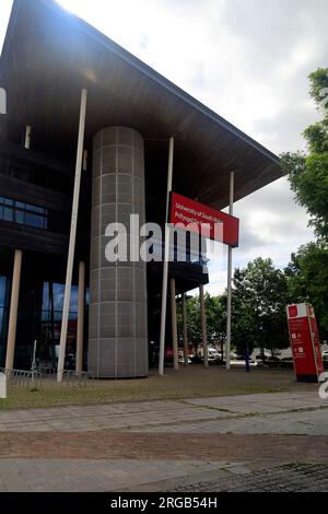 Università del Galles del Sud, campus della città, centro di Newport, scene del Galles del Sud. Agosto 2023. Foto Stock