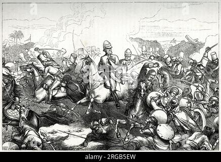 Sir Joseph Thackwell, ufficiale dell'esercito britannico, nella battaglia di Sobraon, prima guerra anglo-sikh, 10 febbraio 1846. Foto Stock