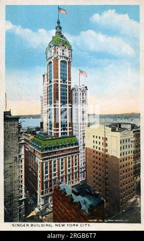 Singer Building, New York City, USA. Foto Stock