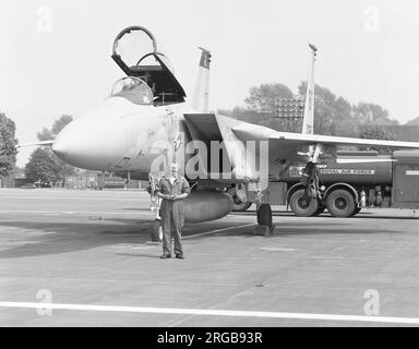 United States Air Force - McDonnell Douglas F-15C-26-MC Eagle 79-0059 (msn 0605-C128), della base dell'aeronautica militare di Bitburg, al RAF Wattisham, nel maggio 1984. Foto Stock