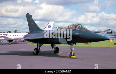 Dassault Rafale C '01', al SBAC Farnborough International Air Show nel settembre 1992. Foto Stock