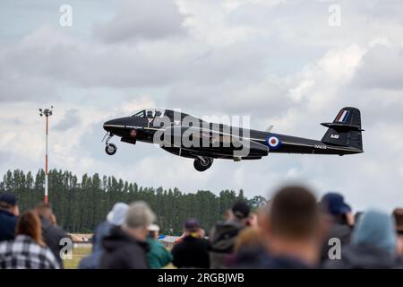 Martin-Baker Gloster Meteor «WA638» in arrivo a RAF Fairford per il Royal International Air Tattoo 2023. Foto Stock