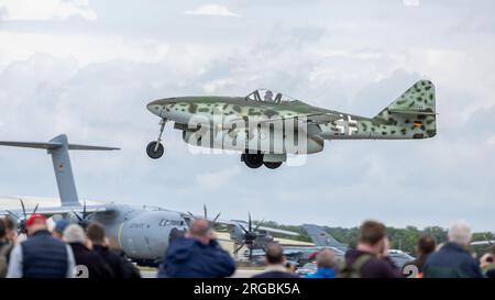 Messerschmitt me 262, arrivo alla RAF Fairford per il Royal International Air Tattoo 2023. Foto Stock