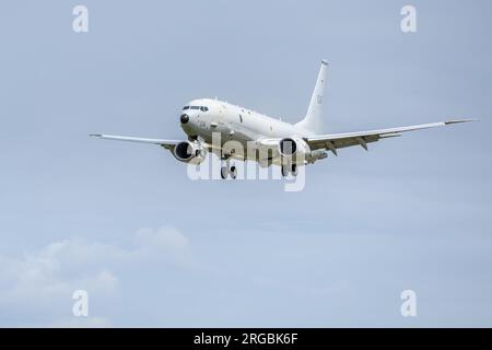 Royal Air Force - Boeing Poseidon MRA1, arrivo a RAF Fairford per il Royal International Air Tattoo 2023. Foto Stock