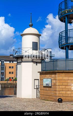 Burntisland Old East Breakwater Lighthouse, Leith, Edimburgo, Scozia, Regno Unito Foto Stock