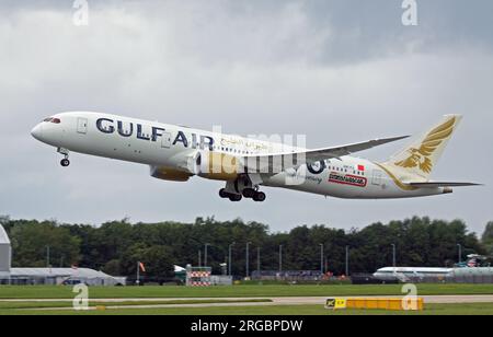 Gulf Air, Boeing 787 Dreamliner si dirige verso il Bahrain Foto Stock